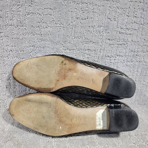 Alexandria Made in Italy Women's Size 7 US Brown Leather Animal print Pump Heels - Picture 6 of 12